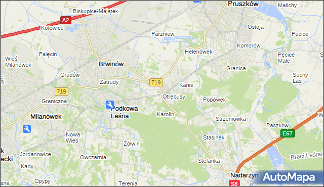 mapa Otrębusy, Otrębusy na mapie Targeo