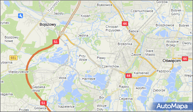 mapa Pławy, Pławy na mapie Targeo