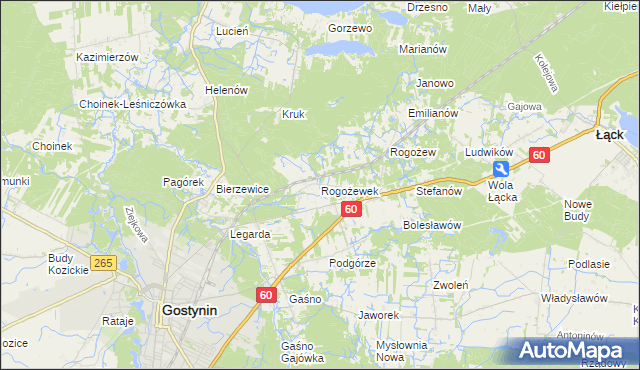 mapa Rogożewek, Rogożewek na mapie Targeo