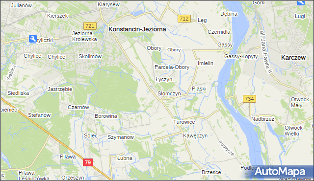 mapa Słomczyn gmina Konstancin-Jeziorna, Słomczyn gmina Konstancin-Jeziorna na mapie Targeo