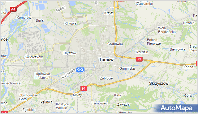 mapa Tarnów, Tarnów na mapie Targeo