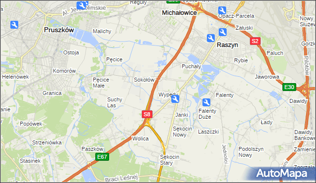mapa Wypędy, Wypędy na mapie Targeo