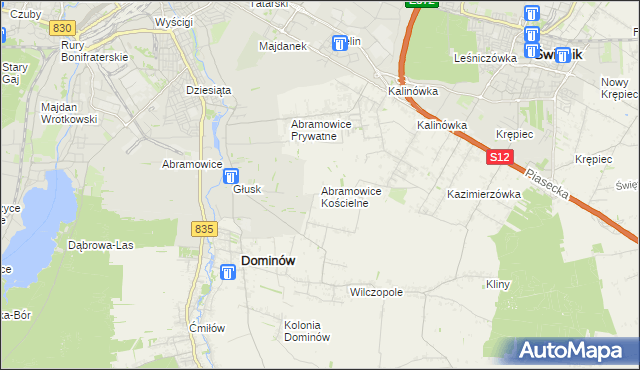 mapa Abramowice Kościelne, Abramowice Kościelne na mapie Targeo