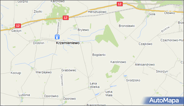 mapa Bogdanki gmina Poniec, Bogdanki gmina Poniec na mapie Targeo