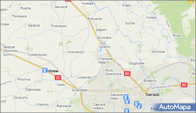 mapa Charłupia Mała, Charłupia Mała na mapie Targeo