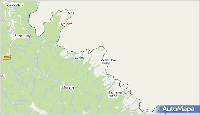 mapa Dźwiniacz Górny, Dźwiniacz Górny na mapie Targeo
