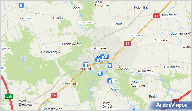 mapa Głowno, Głowno na mapie Targeo