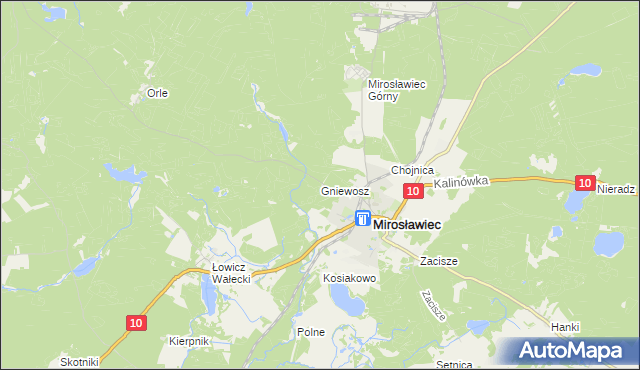 mapa Gniewosz, Gniewosz na mapie Targeo