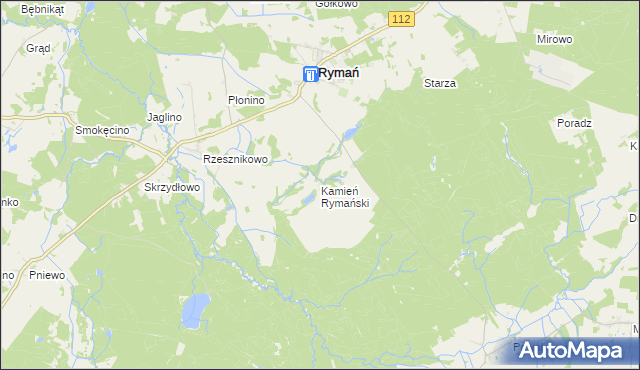 mapa Kamień Rymański, Kamień Rymański na mapie Targeo