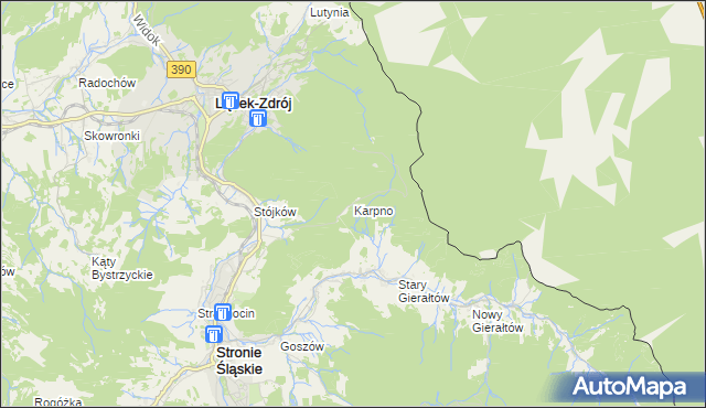 mapa Karpno gmina Lądek-Zdrój, Karpno gmina Lądek-Zdrój na mapie Targeo