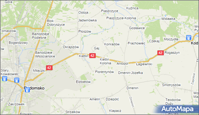 mapa Kietlin Kolonia, Kietlin Kolonia na mapie Targeo