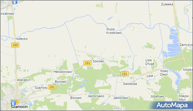 mapa Lipia Góra gmina Szamocin, Lipia Góra gmina Szamocin na mapie Targeo