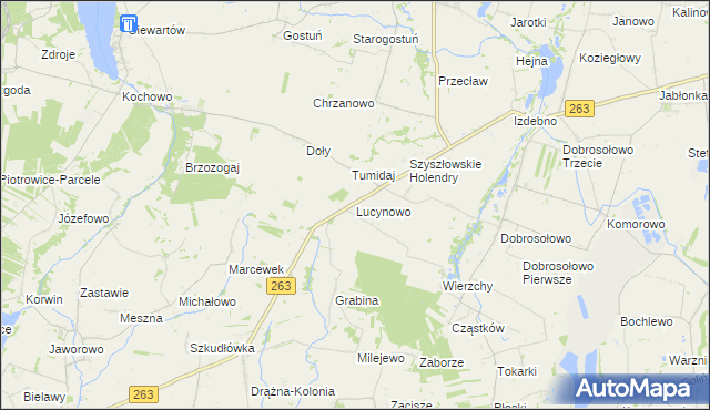 mapa Lucynowo gmina Ostrowite, Lucynowo gmina Ostrowite na mapie Targeo