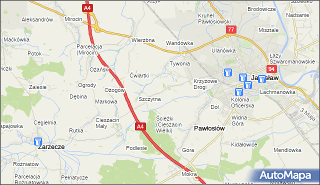 mapa Maleniska gmina Pawłosiów, Maleniska gmina Pawłosiów na mapie Targeo