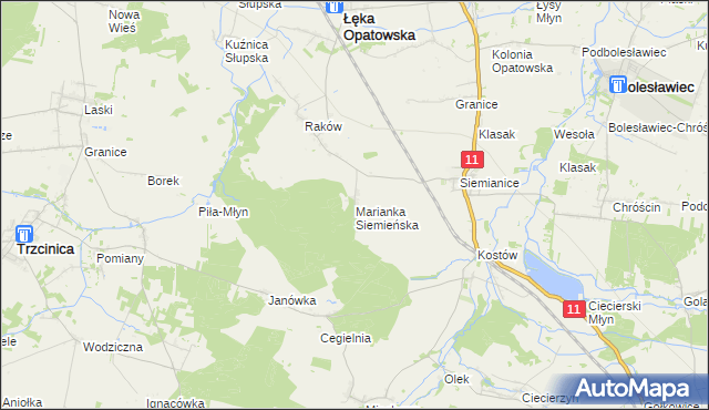mapa Marianka Siemieńska, Marianka Siemieńska na mapie Targeo