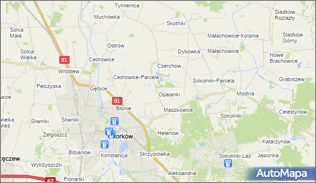 mapa Opalanki gmina Ozorków, Opalanki gmina Ozorków na mapie Targeo