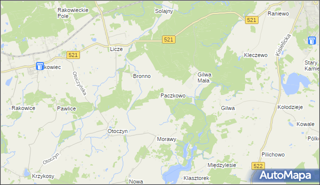 mapa Paczkowo gmina Kwidzyn, Paczkowo gmina Kwidzyn na mapie Targeo