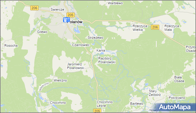 mapa Racibórz Polanowski, Racibórz Polanowski na mapie Targeo