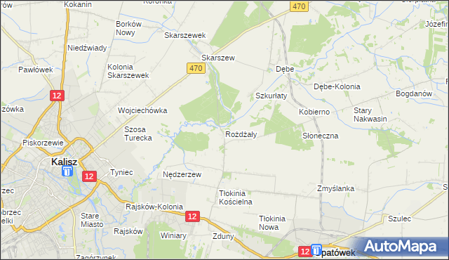 mapa Rożdżały gmina Opatówek, Rożdżały gmina Opatówek na mapie Targeo