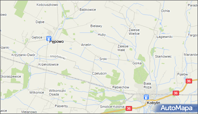 mapa Sroki, Sroki na mapie Targeo