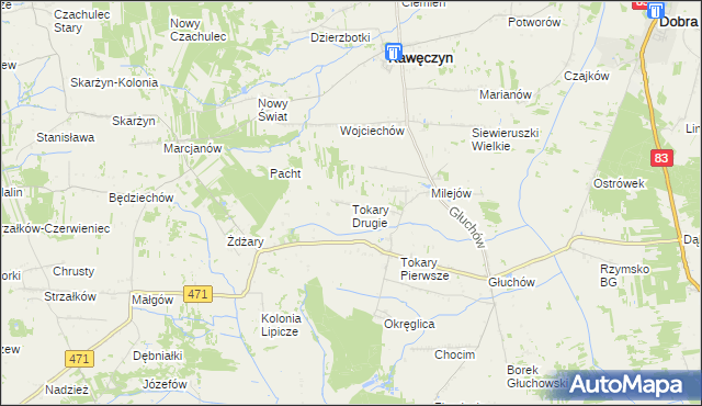 mapa Tokary Drugie, Tokary Drugie na mapie Targeo