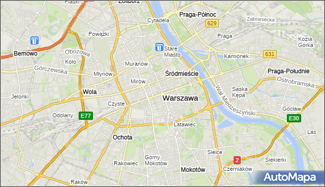 mapa Warszawy, Warszawa na mapie Targeo