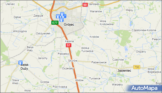 mapa Wólka Turowska, Wólka Turowska na mapie Targeo