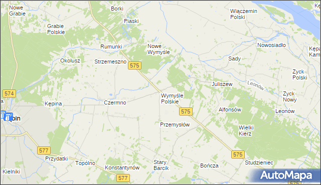 mapa Wymyśle Polskie, Wymyśle Polskie na mapie Targeo