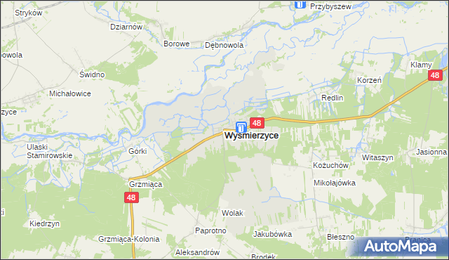 mapa Wyśmierzyce, Wyśmierzyce na mapie Targeo