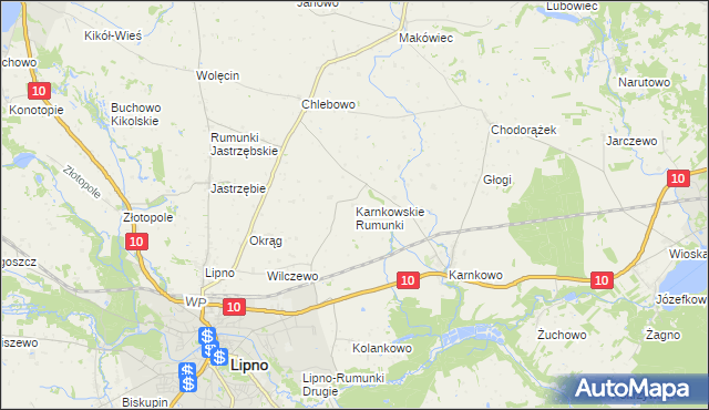 mapa Karnkowskie Rumunki, Karnkowskie Rumunki na mapie Targeo