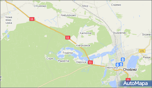 mapa Kierzkowice, Kierzkowice na mapie Targeo