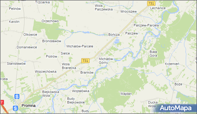 mapa Michałów Górny, Michałów Górny na mapie Targeo