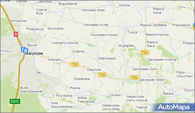 mapa Odechowiec, Odechowiec na mapie Targeo