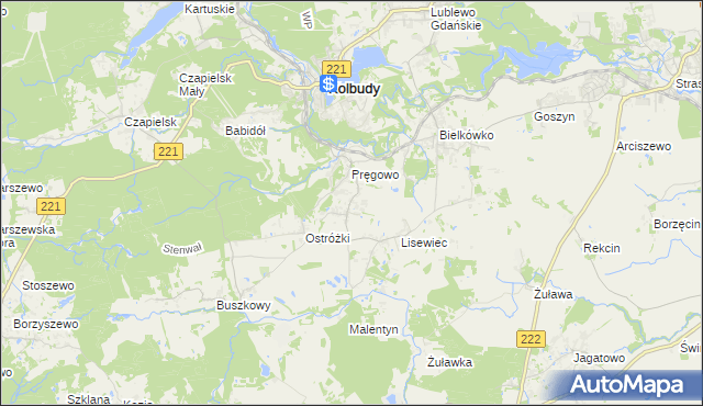 mapa Pręgowo Górne, Pręgowo Górne na mapie Targeo