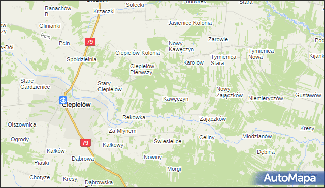 mapa Stary Kawęczyn, Stary Kawęczyn na mapie Targeo