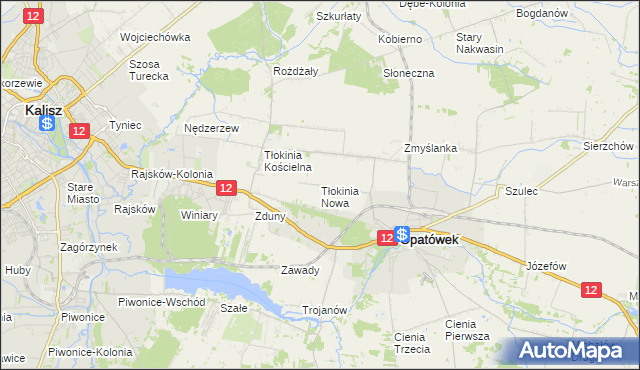 mapa Tłokinia Nowa, Tłokinia Nowa na mapie Targeo