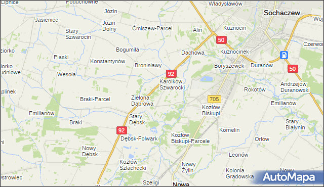 mapa Antoniew gmina Nowa Sucha, Antoniew gmina Nowa Sucha na mapie Targeo