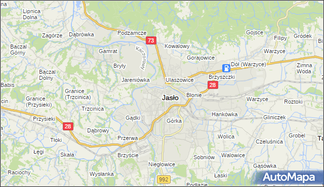 mapa Jasła, Jasło na mapie Targeo