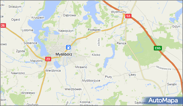 mapa Klicko, Klicko na mapie Targeo