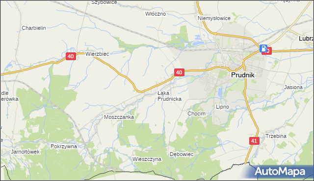 mapa Łąka Prudnicka, Łąka Prudnicka na mapie Targeo