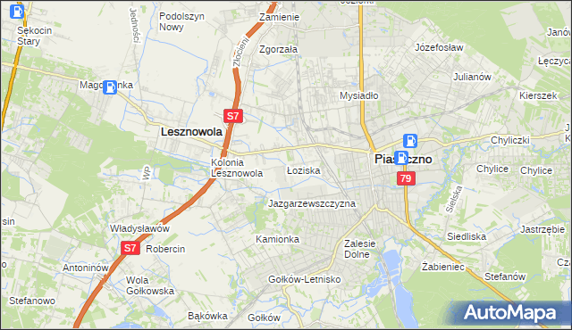 mapa Łoziska, Łoziska na mapie Targeo