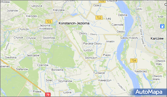 mapa Łyczyn gmina Konstancin-Jeziorna, Łyczyn gmina Konstancin-Jeziorna na mapie Targeo