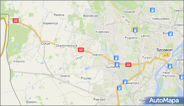 mapa Mierzyn gmina Dobra (Szczecińska), Mierzyn gmina Dobra (Szczecińska) na mapie Targeo