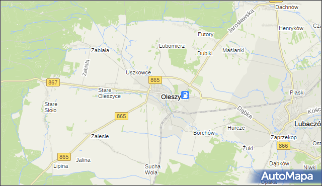 mapa Oleszyce, Oleszyce na mapie Targeo