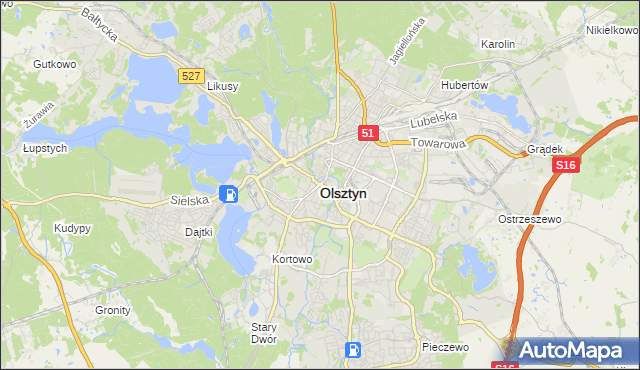 mapa Olsztyna, Olsztyn na mapie Targeo