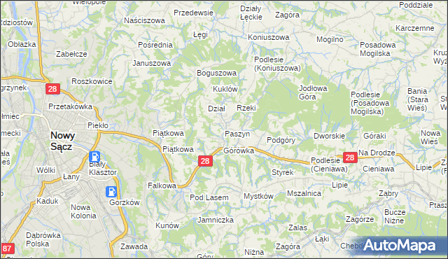 mapa Paszyn, Paszyn na mapie Targeo