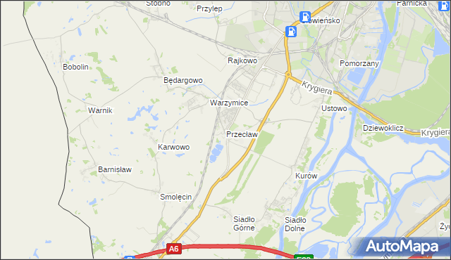 mapa Przecław gmina Kołbaskowo, Przecław gmina Kołbaskowo na mapie Targeo