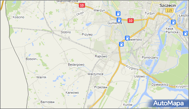 mapa Rajkowo, Rajkowo na mapie Targeo