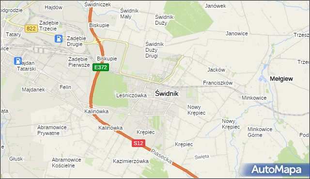 mapa Świdnika, Świdnik na mapie Targeo