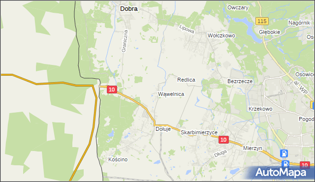 mapa Wąwelnica, Wąwelnica na mapie Targeo